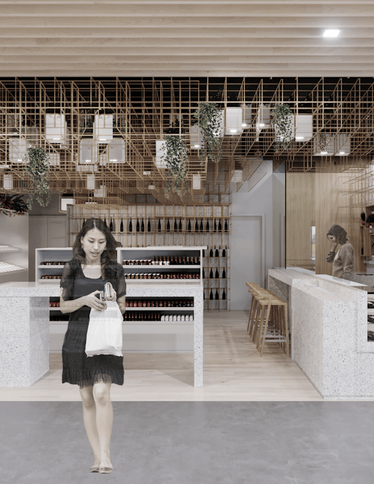 Studio Königshausen has crafted a retail design for Comma Supermarkets, a visionary new chain set to revolutionize the future of Chinese supermarkets. Located in Guangzhou, the store seamlessly blends technology and physical space to optimize efficiency, ultimately saving customers valuable time during their grocery shopping. 